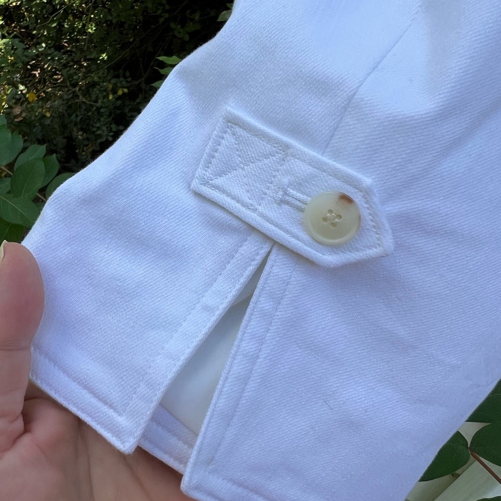 NWT Talbots Pretty White Lined  Fun Detailed Long Sleeve Blazer - Picture 5 of 7